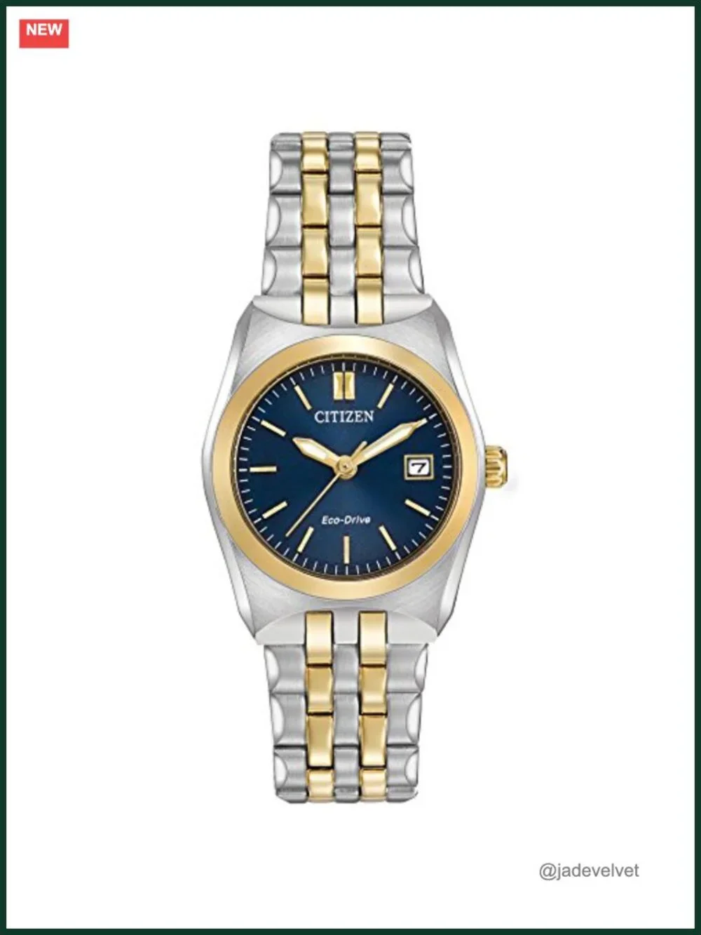 Eco-Drive Solar Watch Two Tone Stainless Steel Luminous Hands Date